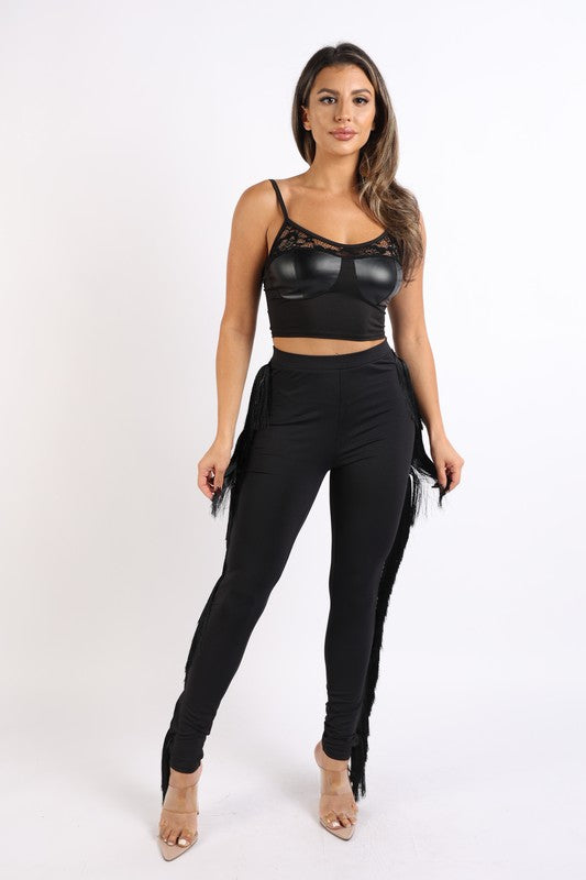Fringe Tassel Detailed Leggings
