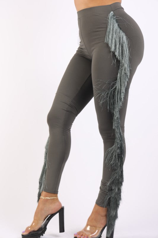 Fringe Tassel Detailed Leggings