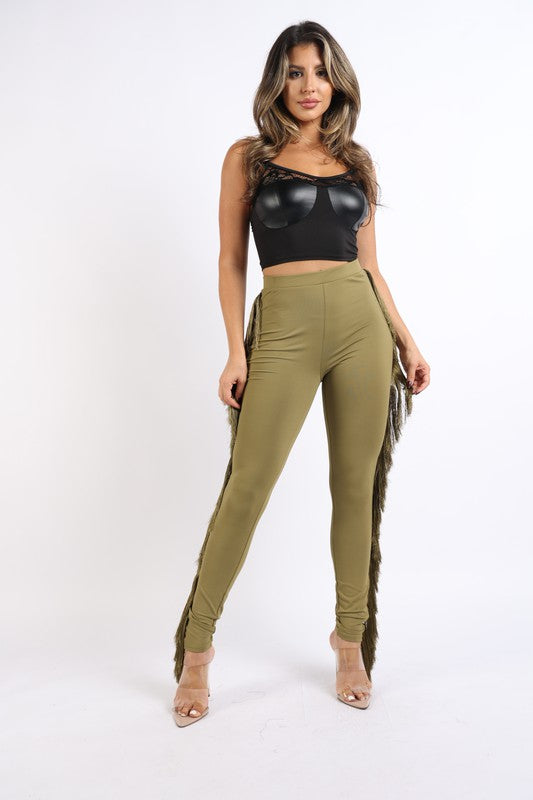 Fringe Tassel Detailed Leggings