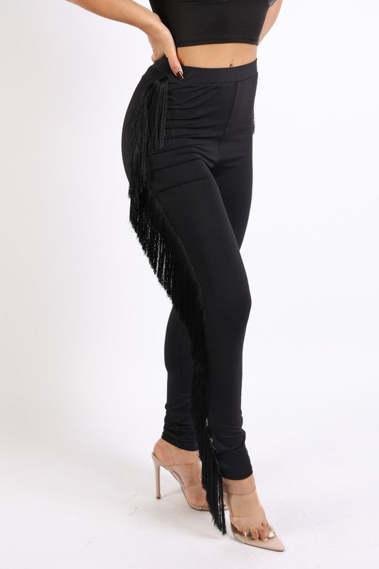 Fringe Tassel Detailed Leggings