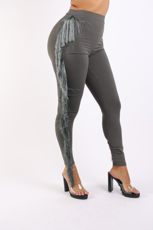 Fringe Tassel Detailed Leggings