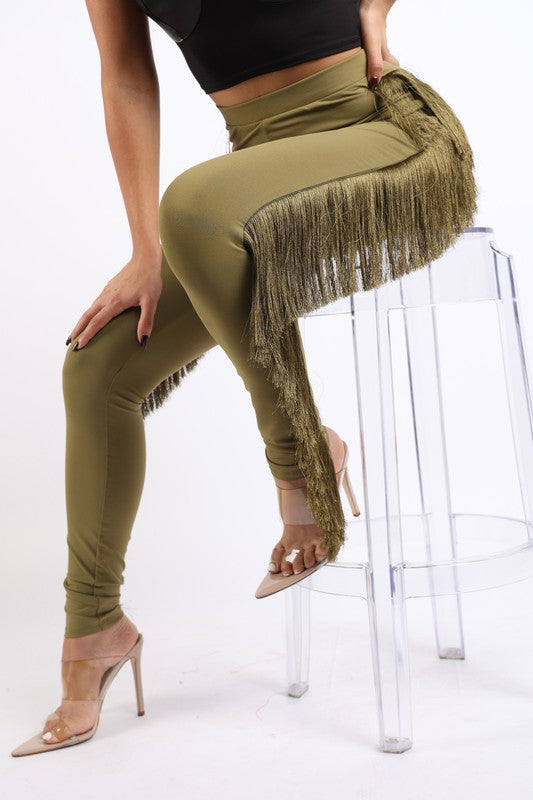 Fringe Tassel Detailed Leggings