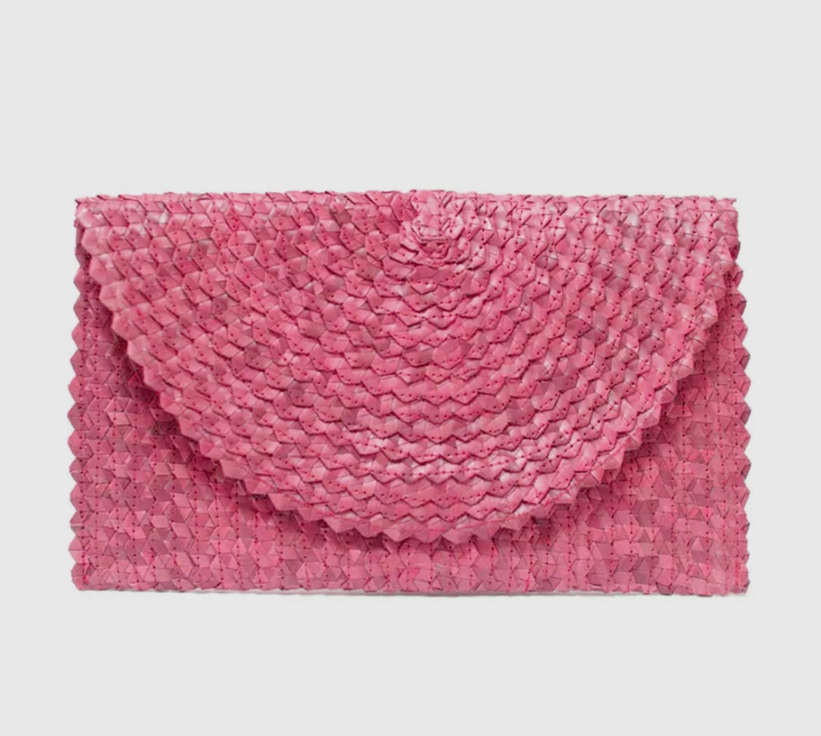 Small Straw Envelope Clutch Purse