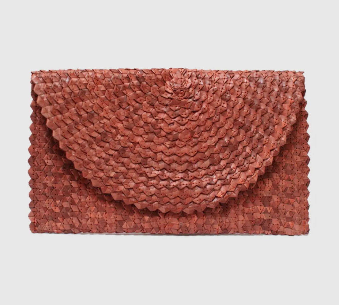 Small Straw Envelope Clutch Purse