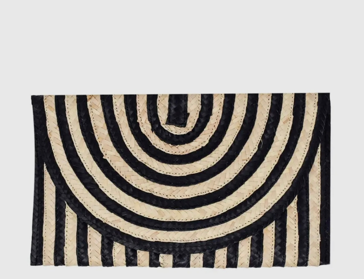 Small Straw Envelope Clutch Purse