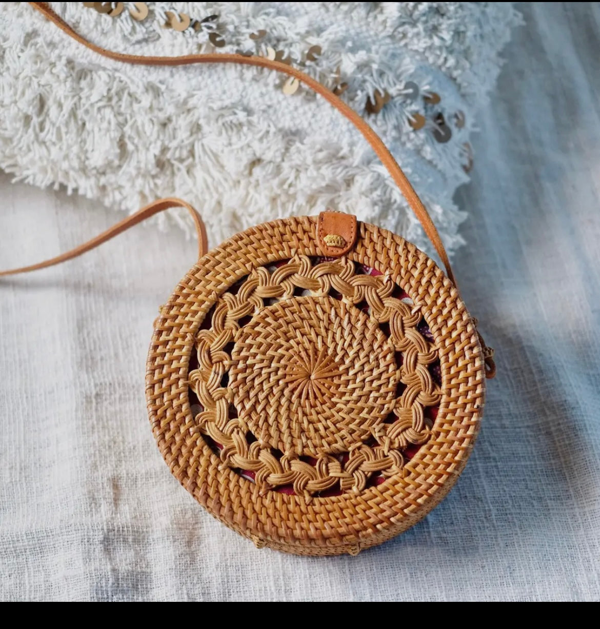 Round Rattan Bag