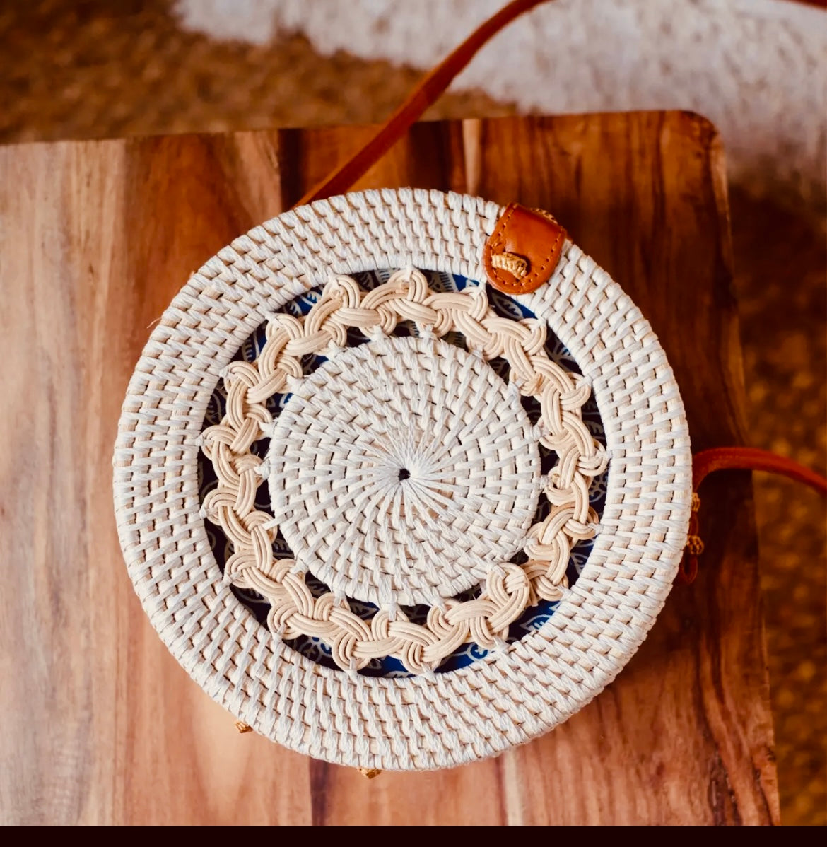 Round Rattan Bag