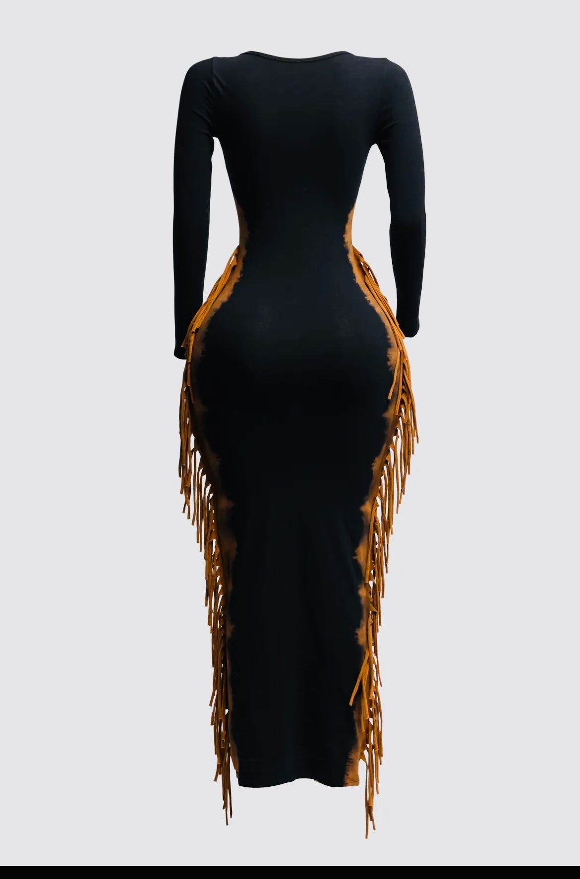 Ooh-Wee Two-Tone Fringe Maxi Dress