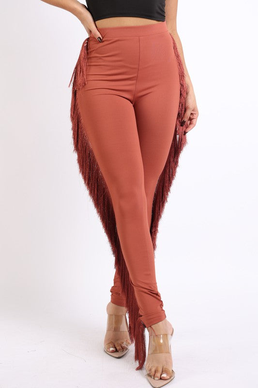 Fringe Tassel Detailed Leggings