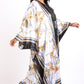 Printed satin kimono