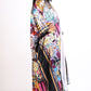 Printed satin kimono