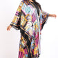 Printed satin kimono