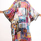 Printed satin kimono