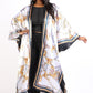 Printed satin kimono