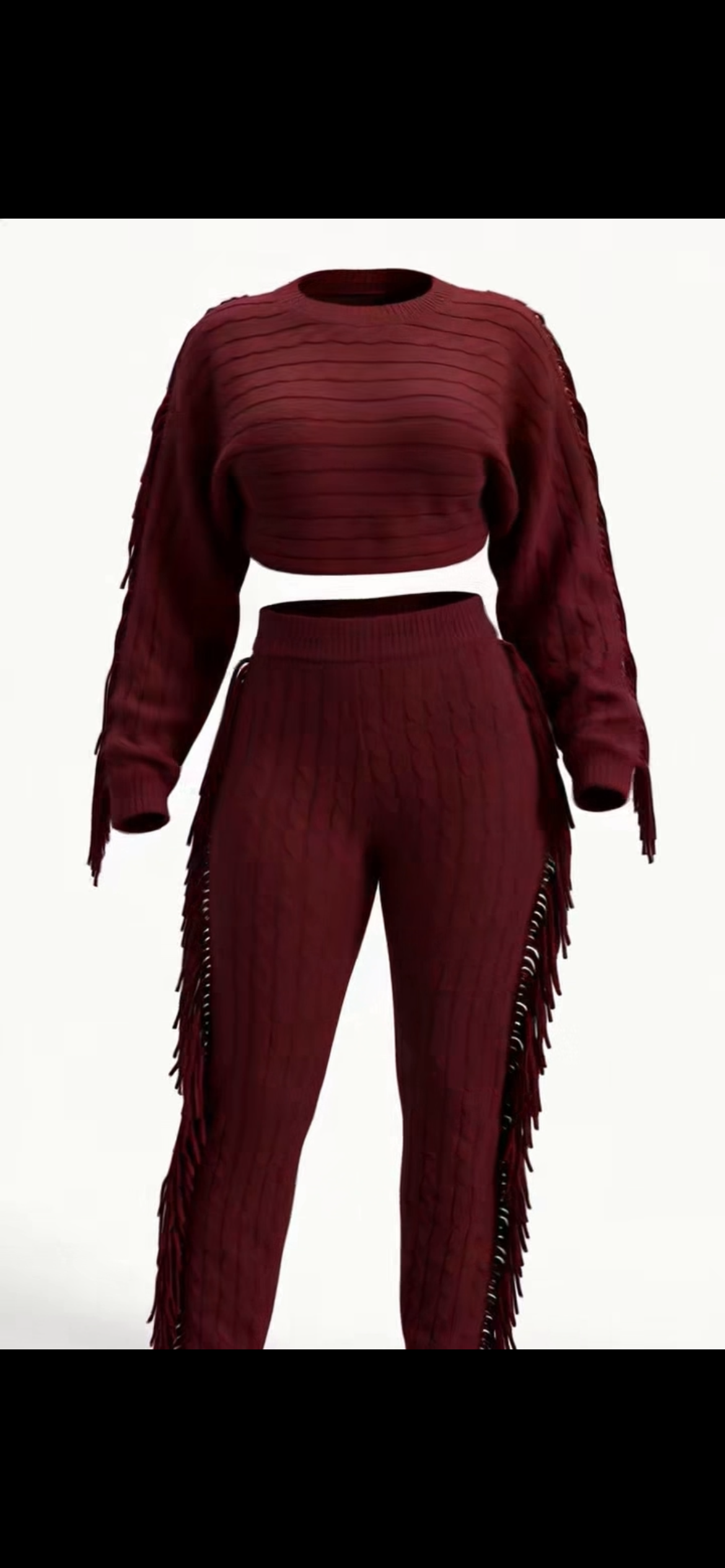 Fringe Sweater Set