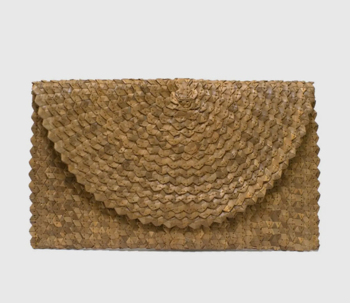 Small Straw Envelope Clutch Purse