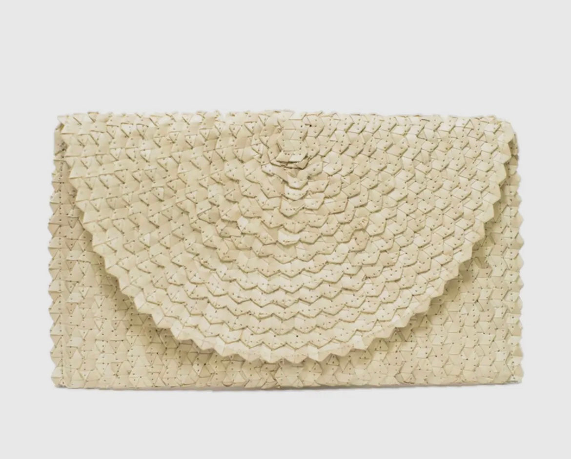 Small Straw Envelope Clutch Purse