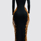 Ooh-Wee Two-Tone Fringe Maxi Dress