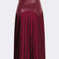 Faux Leather Pleated Midi Skirt