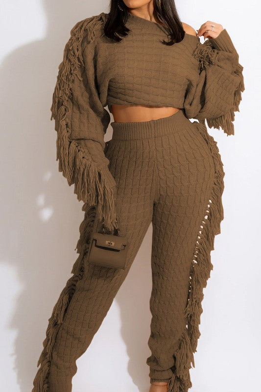 Fringe Sweater Set