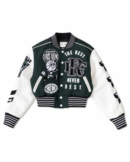 The Best  Never Rest Varsity Crop Jacket