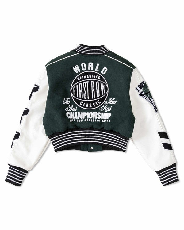 The Best  Never Rest Varsity Crop Jacket