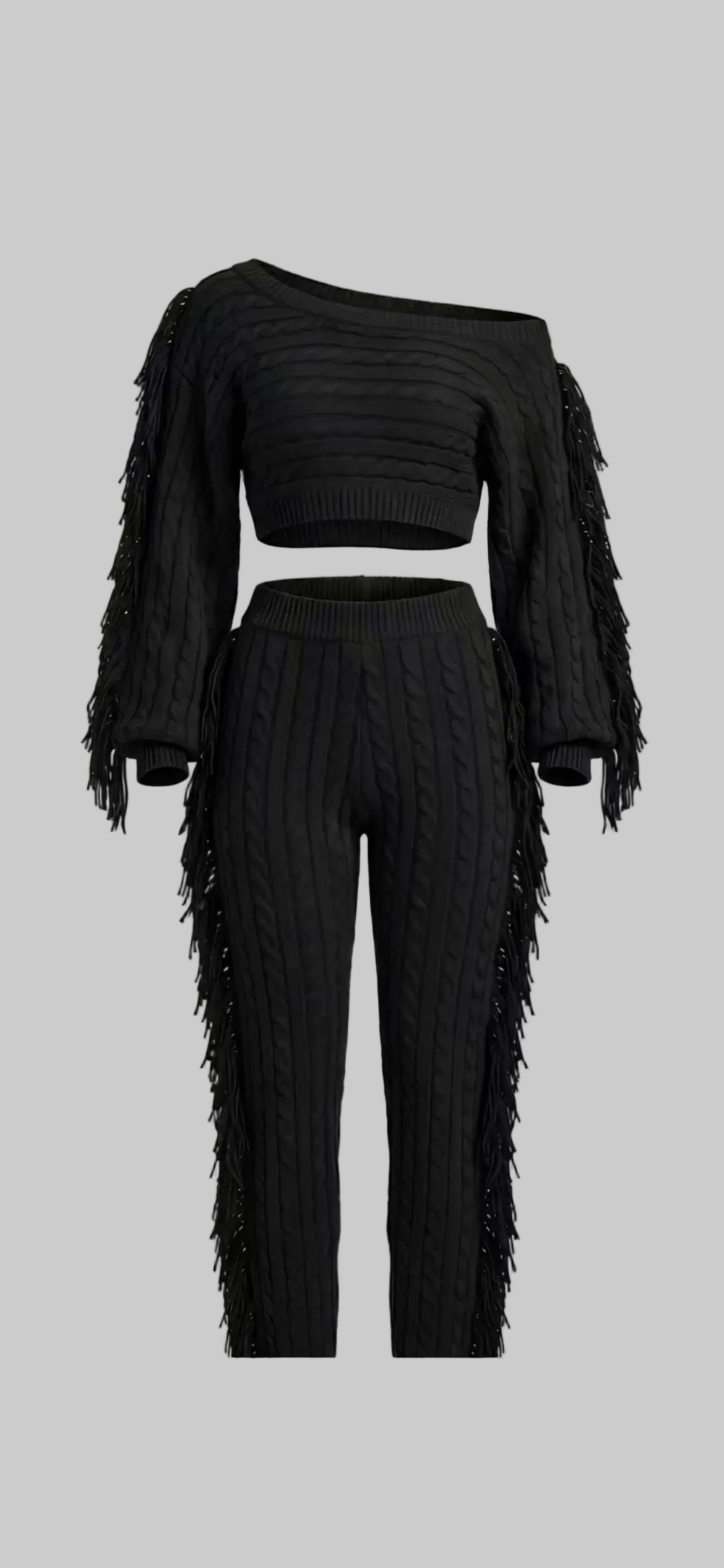Fringe Sweater Set