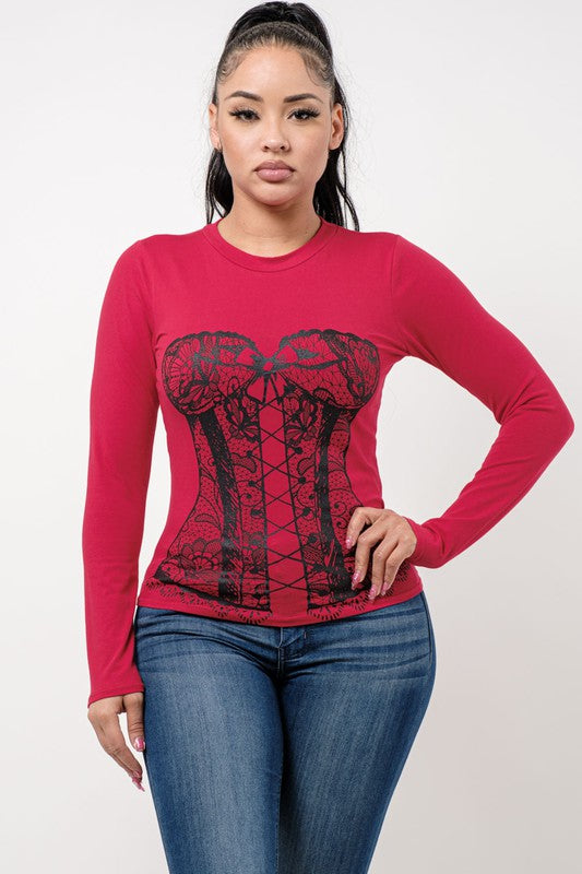 Corset Print T-Shirt